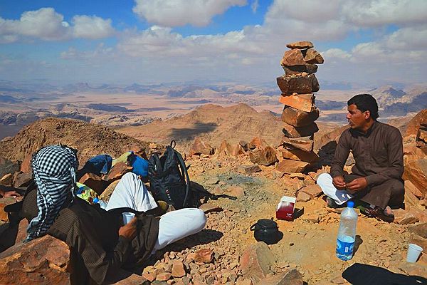 Sit down and relax after the vigorous climb up Jebel Um Adaami